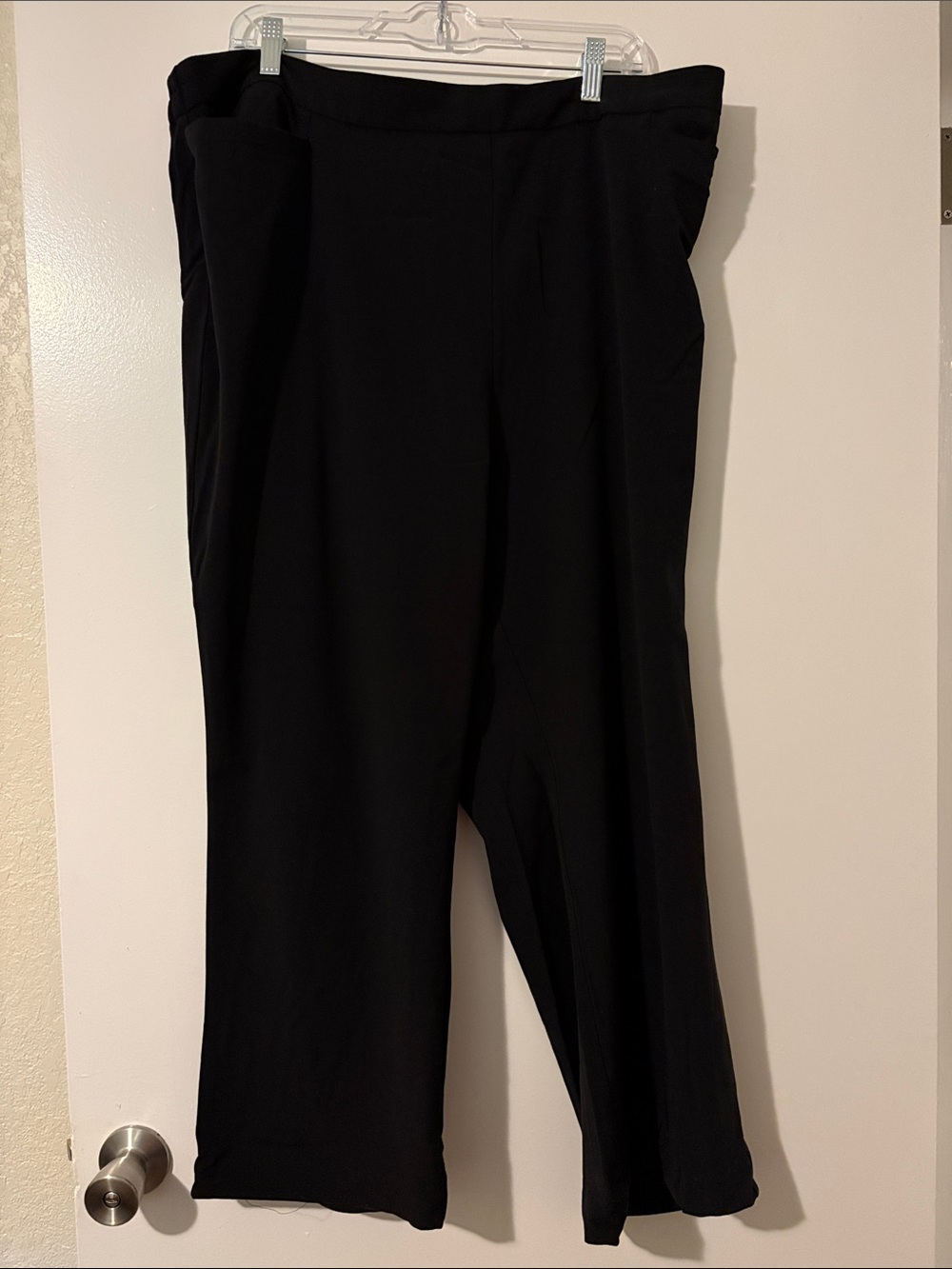 Catherines Black Wide-Leg Pull-On Pants